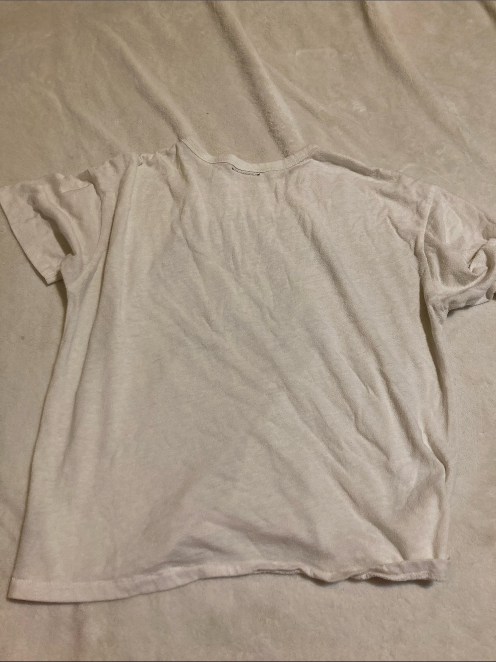 American Eagle Outfitters White Tee with Blue Logo - Picture 7 of 7